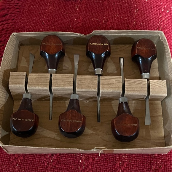 Wood Carving Tool Set with Wooden Handles - Picture 2 of 8